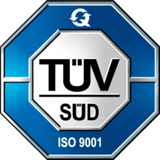 TÜV SÜD certification mark – ISO 9001:2015, certificate no. 12 100 70711 TMS